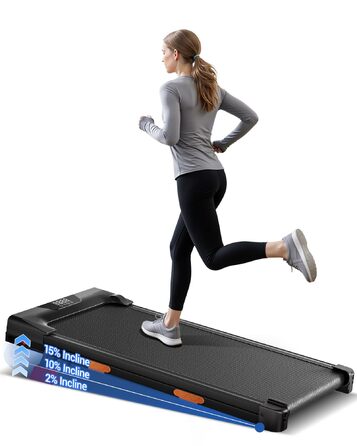 Килимок для ходьби UMAY з нахилом 10-15, бігова доріжка для дому 8-10 км/год з нахилом та тихим двигуном, стіл для бігової доріжки, максимальна підтримка 136 кг, нахил 10