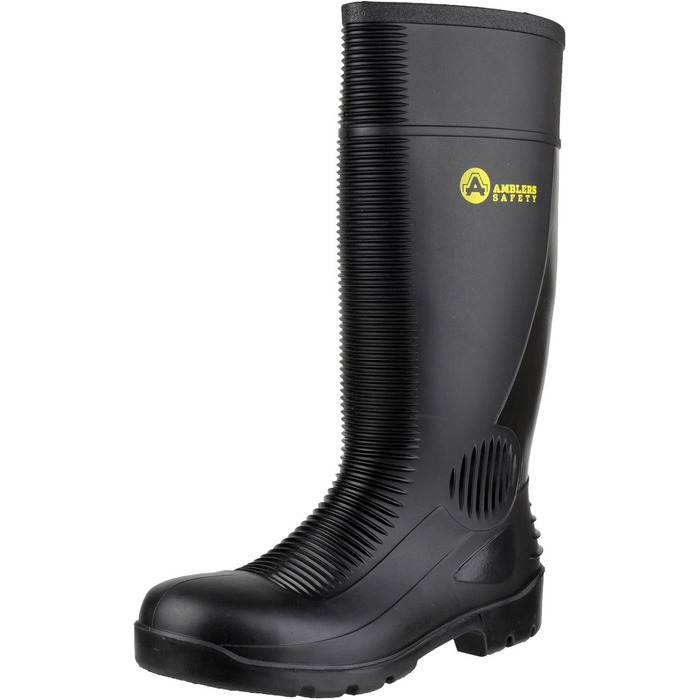 Чоловічі водонепроникні захисні чоботи Amblers FS100 зі шнурком, гумові чоботи, чорні, 44 євро