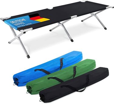 ТОВАРИГАДЖЕТИ Складане армійське польове ліжко з алюмінію - Складане кемпінгове ліжко та гостьове ліжко чорного кольору