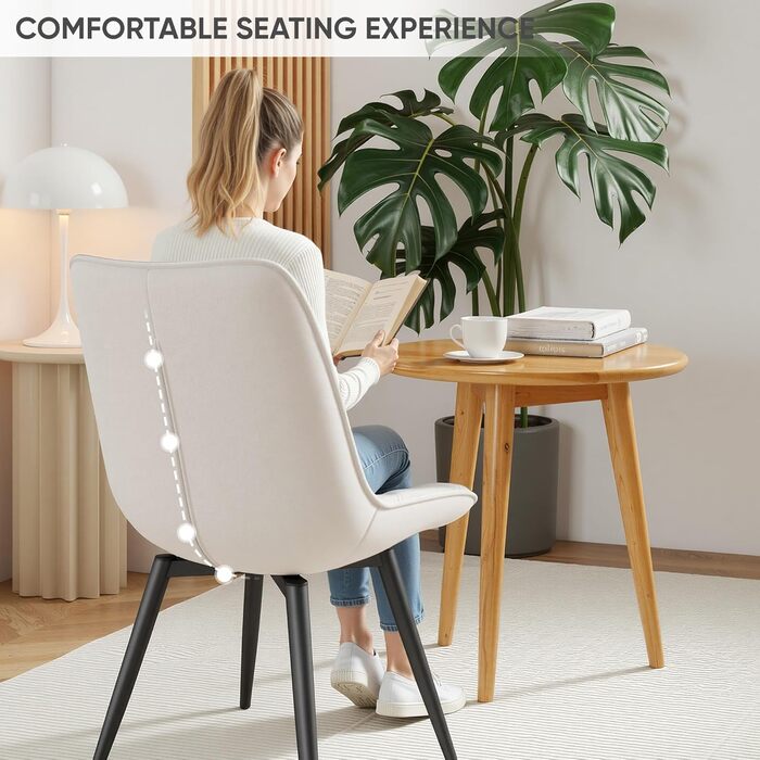 Обідній стілець, обертовий на 360 стілець з підлокітниками, м&39який обертовий стілець, ергономічний кухонний стілець, сучасна подушка сидіння з металевим каркасом для їдальні, вітальні, офісу, білий, комплект з 4 шт.