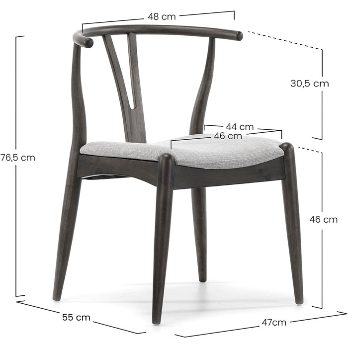 Комплект стільців VS Venta-stock, 2 шт., колір рустикальний горіх