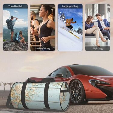 Спортивна сумка, дорожня сумка, пляжна палатка, морська колекція, вінтажний стиль, бохо-принт, сумка для ночівлі, чорний колір, універсальний розмір, сумка для подорожей