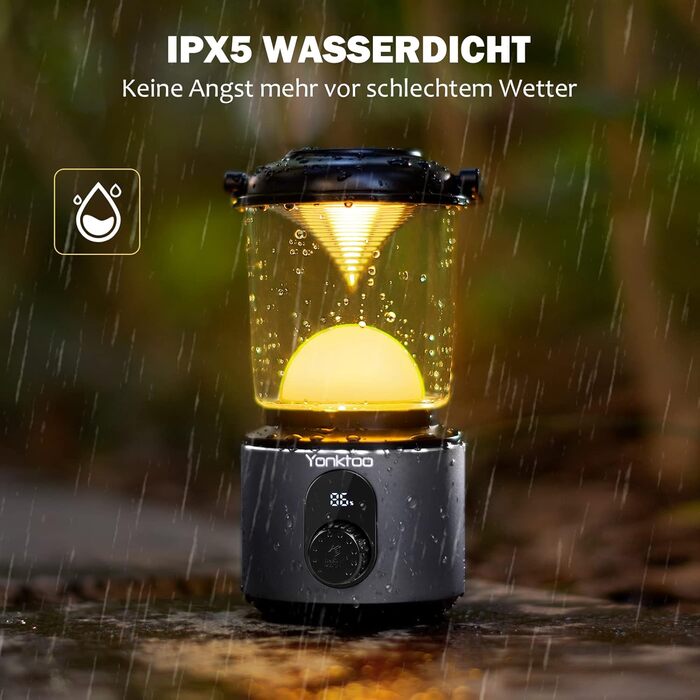 Акумуляторний кемпінговий ліхтар кемпінговий ліхтар USB-C ємністю 10400 мАг з червоним світлом та РК-екраном, алюмінієвий корпус, кемпінговий ліхтар, водонепроникний кемпінговий ліхтар IPX5 для походів, риболовлі, надзвичайних ситуацій, сірий