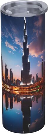 Стаканчик з прямою трубочкою об&39ємом 590 мл, Dubai Sidewinder Tower, дорожній стаканчик з принтом, підходить для кемпінгу, офісу та дому