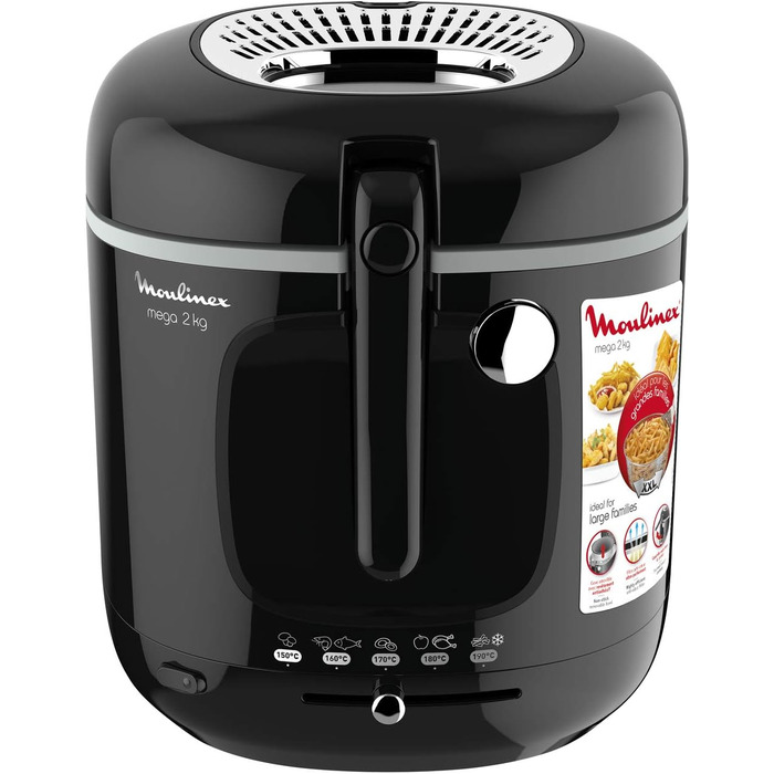 Фритюрниця Fry Mega, пластик, чорний/сріблястий, 480870