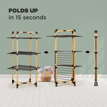 Складана сушильна машина для білизни I Сушіння на декількох рівнях I Сушильна стійка 69x136x69 см I До 20 кг білизни I Сушильна ма