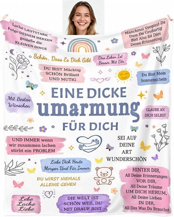 Подарунок для дівчини/дівчини 150x200 см Ковдра для обіймів для найкращої подруги/обіймів, натхненний подарунок для дружби для жінки/дівчини/сестри на день народження, Різдво 200 x 150 см
