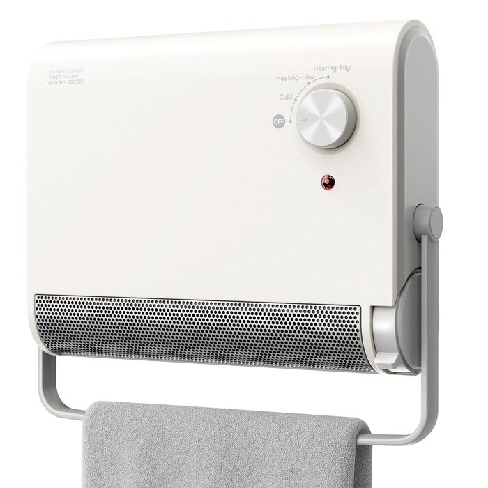 Енергозберігаючий вентилятор-обігрівач для ванної кімнати, настінний вентилятор Sandrem потужністю 2000 Вт для площі приблизно 30 кв.м, портативний керамічний вентилятор-обігрівач, сушить одяг з термостатом, має режими охолодження та теплого повітря, захи