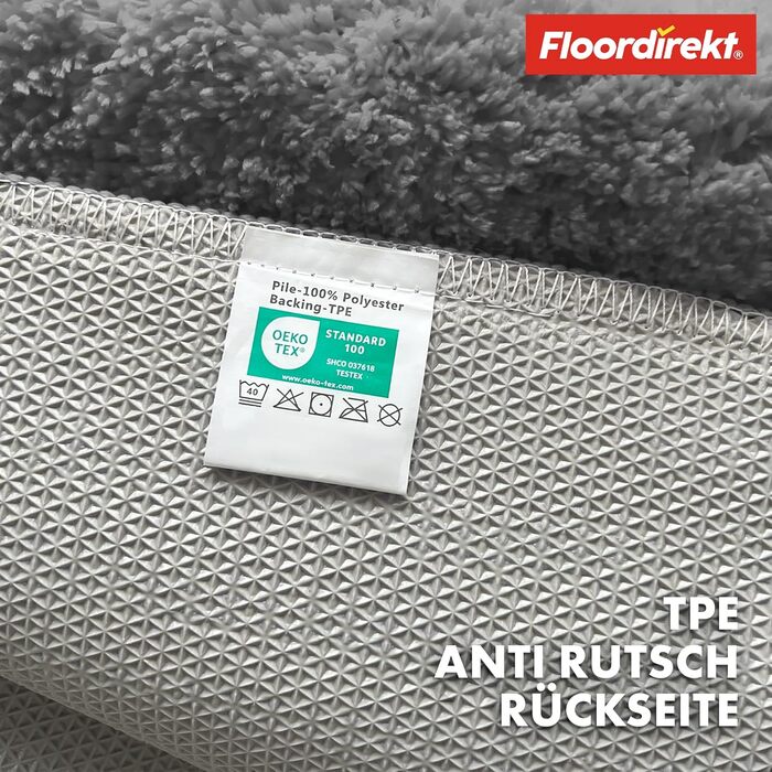 Килимок для ванної Floordirekt - Надзвичайно пухнастий та швидковисихаючий - Килимок для ванної кімнати з нековзною основою - Килимок для ванної Килимок для душу (Maris) (Темно-сірий, 60 x 120 см) 60 x 120 см (Прямокутний) Темно-сірий