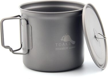Надлегкий титановий вуличний горщик, складний портативний посуд для пікніка з кришкою, сріблясто-сірий