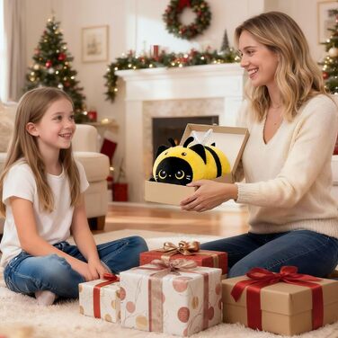 Плюшева подушка Mewaii Black Cat Bee 20 см м&39яка каваї опудала тварина для дітей, мила плюшева іграшка кіт, ідеальна пухнаста подушка та подарунок 20 см бджола чорний кіт