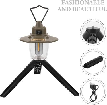 Акумуляторний кемпінговий ліхтар Alasum з USB Type-C, вінтажний світлодіодний ліхтар з 3 режимами світла, портативний наметовий світильник для аварійного освітлення на вулиці та риболовлі