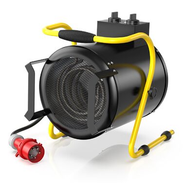 Промисловий обігрівач з вентилятором потужністю 5000 Вт для великих приміщень з термостатом та 3 режимами нагріву, будівельний обігрівач, сушарка для будівель, вентилятор з портативною ручкою для гаража, будівельного майданчика