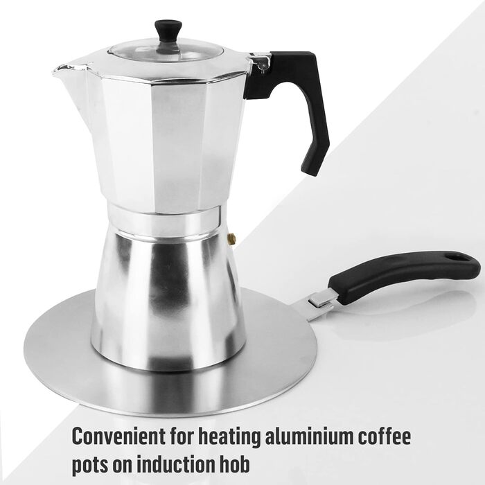 Пластина індукційного адаптера 20 см, індукційний дифузор зі знімною ручкою, індукційна плита, тепловий дифузор для кавоварок і кухонного приладдя