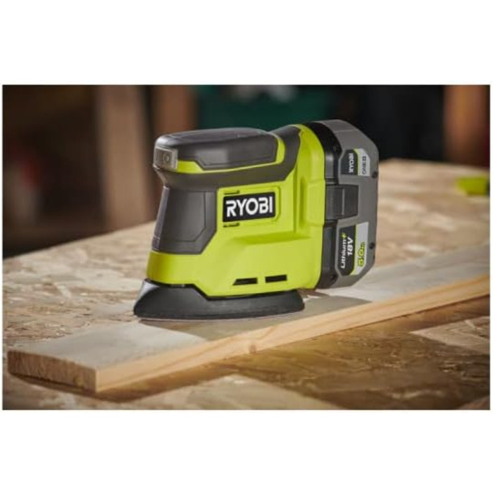 Трикутна шліфувальна машина RYOBI RPS18-0 18V OnePlus без акумулятора та зарядного пристрою 10 шліфувальних листів SCS10A зернисті