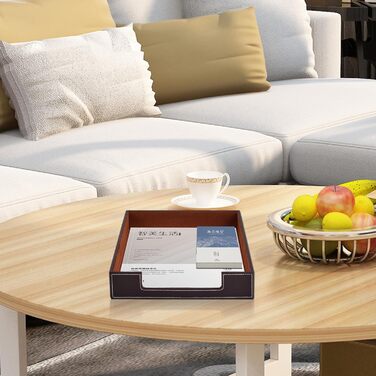 Шкіряний лоток для листів, канцелярське приладдя, органайзер для канцелярського приладдя, журналів, ювелірних виробів, косметики, розкішний тримач для листів та багатоцільова коробка для зберігання, штабелюється, для офісу, кави