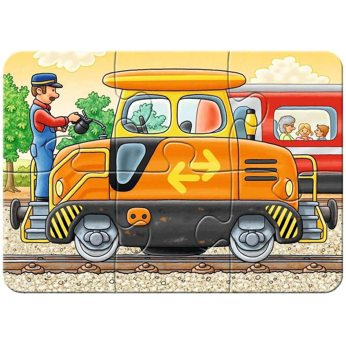 Дитячий пазл Ravensburger - 06954 На роботі - Мій перший пазл на 2,4,6,8 елементів - Пазл для дітей від 2 років