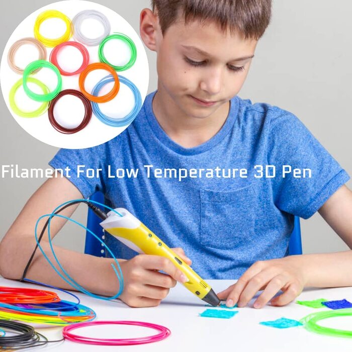 Кольорів 3D Pen Filament Pen Filament Pen 1,75 мм PCL для 3D-принтера Printing Pen Низькотемпературна ручка, 20