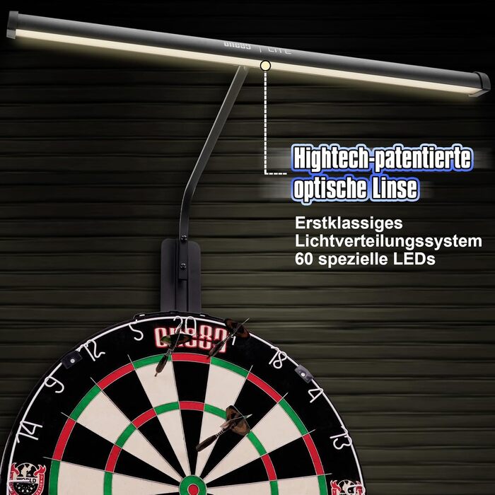 Підсвічування мішені для дартсу Світлодіодне освітлення Dart Illumina для коркової мішені для дартсу Електронна система освітлення мішені для дартсу Система освітлення мішені для дартсу з брендованим Small BASIC, 80