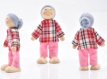 Дерев&39яний ляльковий будиночок для сім&39ї з котом та собакою, фігурки для лялькового будиночка для подарунка на аксесуари для лялькового будиночка