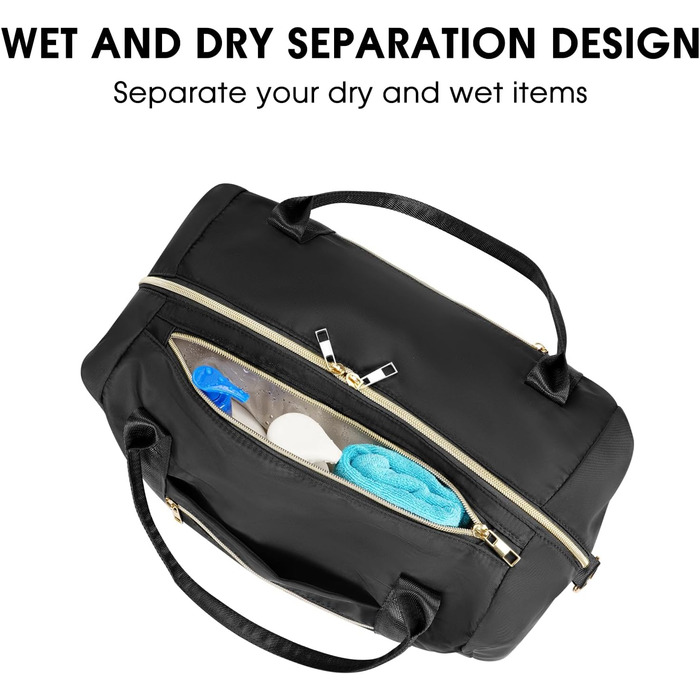 Ручна поклажа Ryanair 40x30x20, ручна поклажа Ryanair 40x20x25 з косметичкою 20 x 20 см (прозора) та чохлом для взуття, дорожня сумка/сумка для вихідних WANDF (чорна 20 л), чорна 20 л, 20 л для авіакомпаній Ryanair