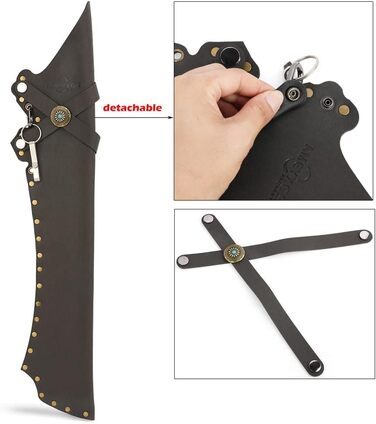 Шкіряний сагайдак для стріл Wolf, чорний/коричневий, 61×11 см