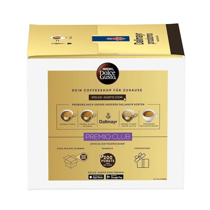 Кавові капсули NESCAF DOLCE GUSTO DALLMAYR prodomo, упаковка з 3 шт. (3 x 30 капсул)