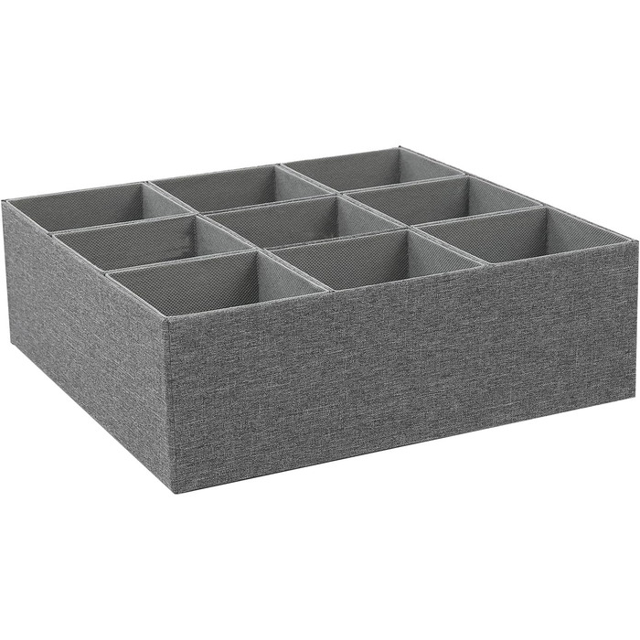 Органайзер для краваток, складний нетканий органайзер з 9 відділеннями для ременів, краваток, шкарпеток, спідньої білизни в шафі (СІРИЙ)