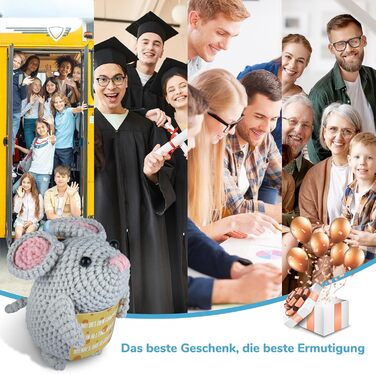 В'язана іграшка-талісман WenmthG "Кишенькові обійми" Миша