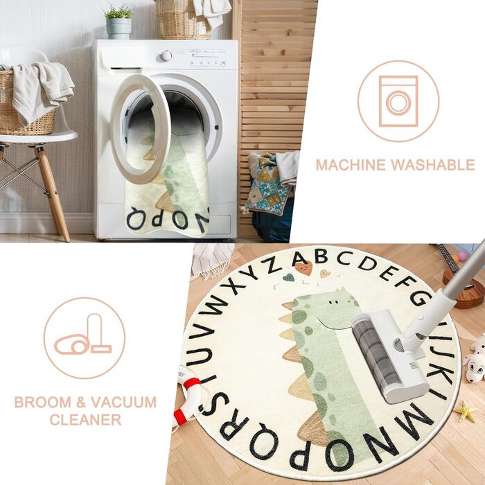 Дитячий килимок килимок для дитячої кімнати круглий з коротким ворсом, нековзний миється ігровий килимок для хлопчиків дівчаток із