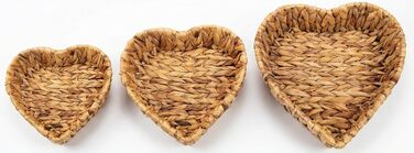 Набір із 3 порожніх подарункових кошиків у формі серця Декоративні подарункові кошики з міцного матеріалу, ідеально підходять для подарунків, зберігання та декорування.