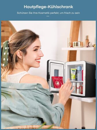 Міні-холодильник для кімнат 15 л, з 220 В змінного струму/12 В постійного струму для автомобіля та домашнього використання, Портат