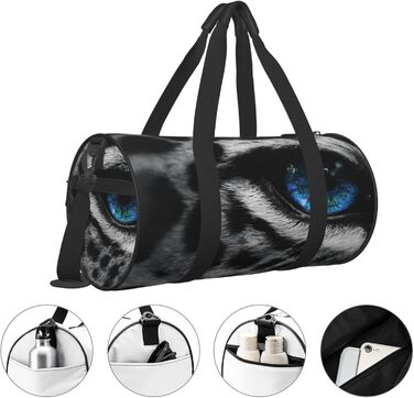 Дорожня сумка Синьоокий сніговий барс, спортивна сумка з парусини