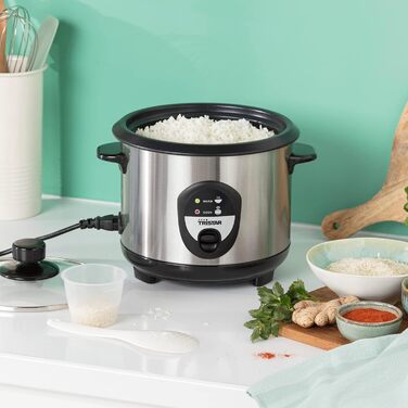 Рисоварка Tristar RK-6126, 1 л, рис до 5 осіб без горіння, з функцією збереження тепла, 400 Вт, нержавіюча сталь, чорний 1 літр