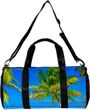 Спортивна сумка, маленька дорожня сумка, сумка для йоги, пляжу, фітнесу на природі, ручна поклажа. Сумка з дизайном Пальма та море.