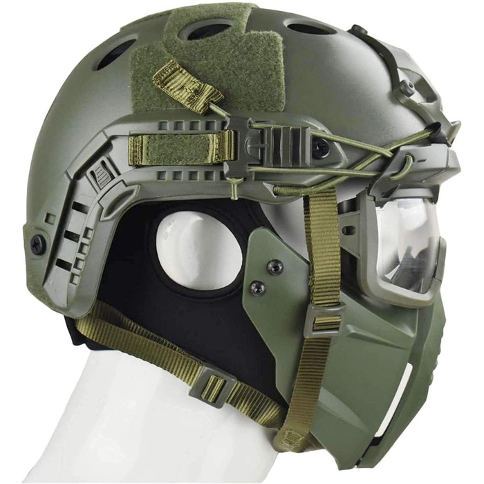 Тактичний захисний шолом для піжам, напівзахисний щиток для обличчя та розділені 3D-маскури, підходить для пейнтболу, ігор CS та інших видів активного відпочинку.