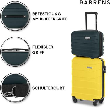 Косметичка BARRENS Дорожній футляр з ручкою Ручна поклажа Кріпиться до валізи або можна носити через плече Матеріал ABS 335x18 см 17 л Зелена косметичка - Маленька зелена