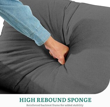 Крісло-ліжко з функцією сну 19288, розкладний диван-ліжко 3-в-1, регульоване одномісне крісло з подушкою та бічною кишенею, диван з функцією сну для вітальні-квартири, темно-сірий