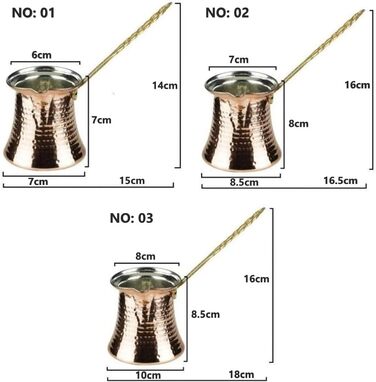 Турецький кавник Euro Tische мідний, високоякісний мідний горщик ручної роботи, горщик мокко Cezve для турецької арабської та грец