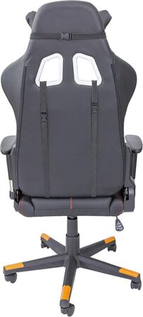 Преміальне гоночне крісло XL, офісне крісло, ігрове крісло XL, крісло керівника, обертове крісло Fire - Робоче крісло з поперековою опорою - Ігрове крісло - Витримує до 150 кг - Штучна шкіра - Чорний/Помаранчевий Fire (Помаранчевий)