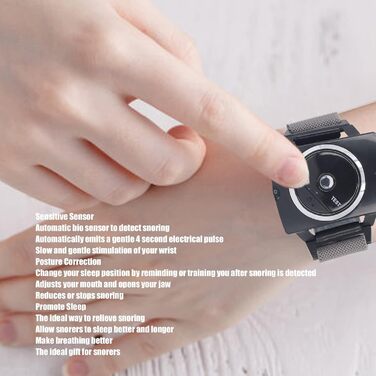 Браслет від хропіння, браслет проти хропіння Sleep Connection, ефективне рішення від хропіння, регульований дихаючий ІЧ-розумний годинник проти хропіння для чоловіків та жінок