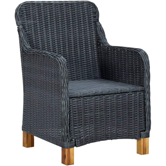 Садові стільці з подушками 2 шт. Poly Rattan Dark Grey