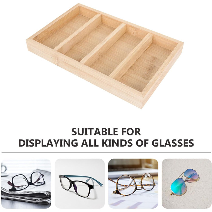 Дерев&39яна підставка для окулярів, лоток для зберігання, креативний футляр для окулярів з міцної деревини для сонцезахисних окулярів та окулярів за рецептом, презентаційний лоток для дому та оптики