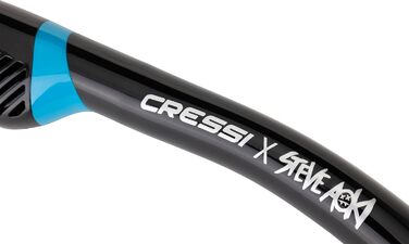 Комплект маски та трубки для дорослих Cressi HiroQuest Limited Edition від Стіва Аокі. Маска F-Dual трубка Supernova Dry одного розміру, чорно-бірюзові лінзи Spectra.