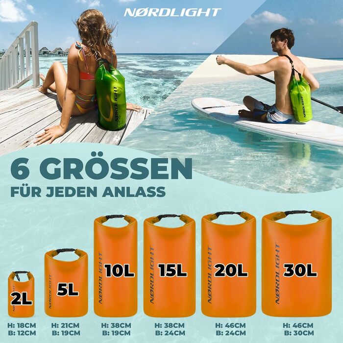 Водонепроникний мішок Nordlight Dry Bag - 2л 5л 10л 15л 20л 30л літр Водонепроникний гермомішок Duffel Bag Водонепроникний сухий м