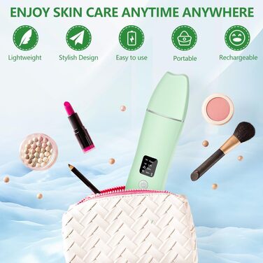 Скраб для шкіри ACWOO, пристрій для ультразвукового пілінгу для обличчя, ультразвуковий пристрій для обличчя для сяючої шкіри, лопатка для обличчя для видалення чорних крапок, засіб для очищення пір зелений