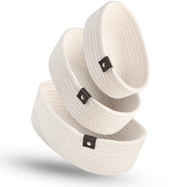 Овальні кошики для зберігання речей для полиць, шаф, спалень, ванних кімнат, органайзерів, комодів, дитячих кімнат, декору, декоративний кошик, набір з 3 шт.