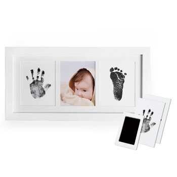 Фотоальбом Norjew's Baby Handprint and Footprint з двома чорнильними подушечками CleanTouch і чотирма картками для друку - дитяча шкіра не контактує з фарбою, ідеальний подарунок на свято дитини