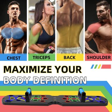 Дошка для віджимання, 26-в-1 багатофункціональна дошка для віджимання, тренажери для домашнього використання, система фітнес-підлога, вправи для м&39язів грудей, професійне обладнання для спалювання жиру для чоловіків, дошка 26 в 1