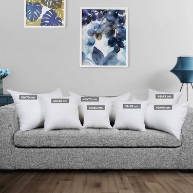 Комплект постільної білизни Utopia з 2 наповнювачів подушок 40 х 40 см, Внутрішня подушка Наповнювач Подушка Диванна подушка (біла